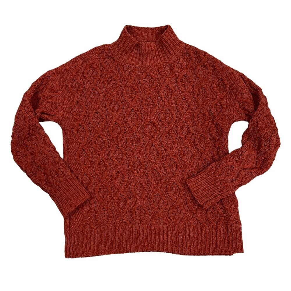 Maurices Orange Cable Knit Turtleneck Sweater S